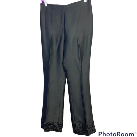 Ann Taylor FANCY DRESS SLACKS Pants 100% Silk w/ Sequin Hem Fully Lined - Picture 7 of 8